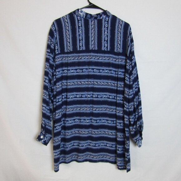 Pendleton Blue Button Up Collared Long Sleeve Shirt Tropical Pattern Conch Shell - Picture 5 of 5